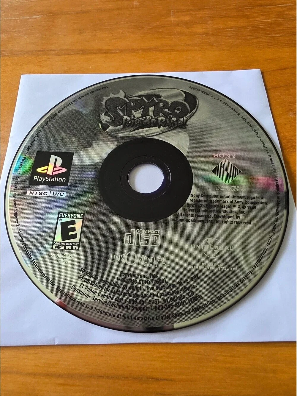 Spyro 2 Ripto's Rage (Sony PlayStation 1, 1999) PS1 Disc Only, Tested